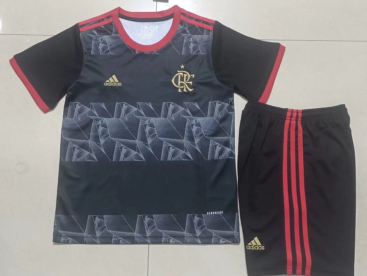 Kids-Flamengo 21/22 Third Black Soccer Jersey